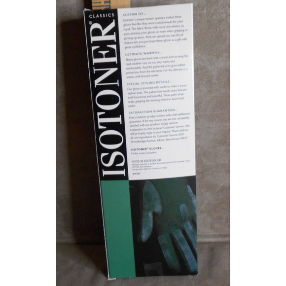 Aris Isotoner Women's Gloves Black Knit Lined 25791 Vintage NIB - Picture 4 of 6